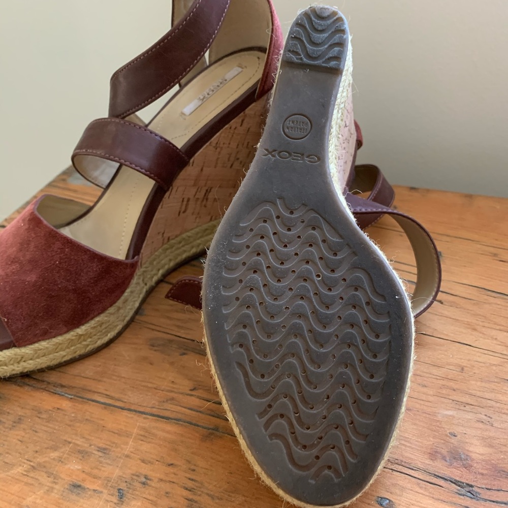 Suede and leather wedge shoes - Picture 3 of 4